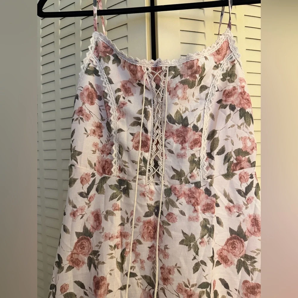 Cider Floral Cottagecore Lace Trim Maxi Dress NWT Size M - Picture 6 of 10